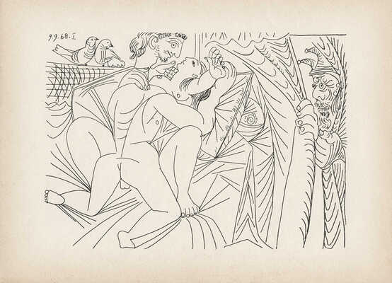 Пикассо Пабло. Эротическая сцена из серии «Suite 347» 